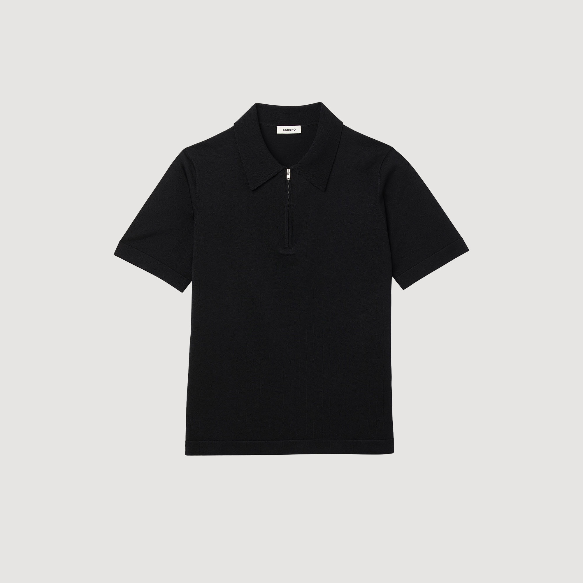 KNITTED POLO SHIRT WITH ZIP COLLAR - 1