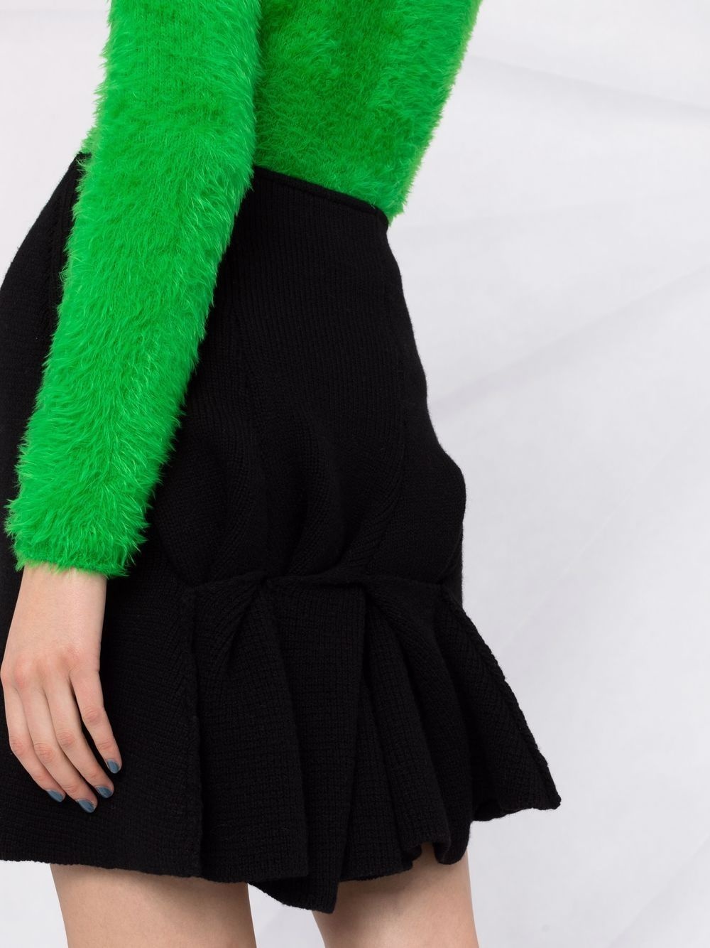 pleat-detail knitted mini skirt - 3