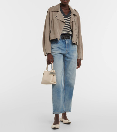 Brunello Cucinelli Cropped suede jacket outlook