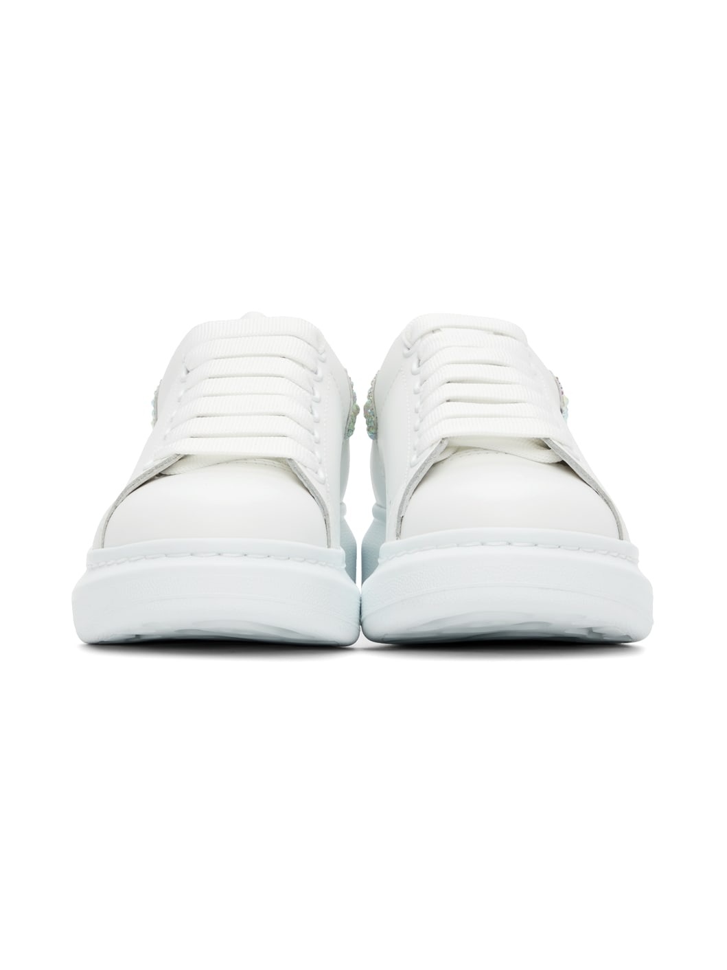 White Crystal Oversized Sneakers - 4