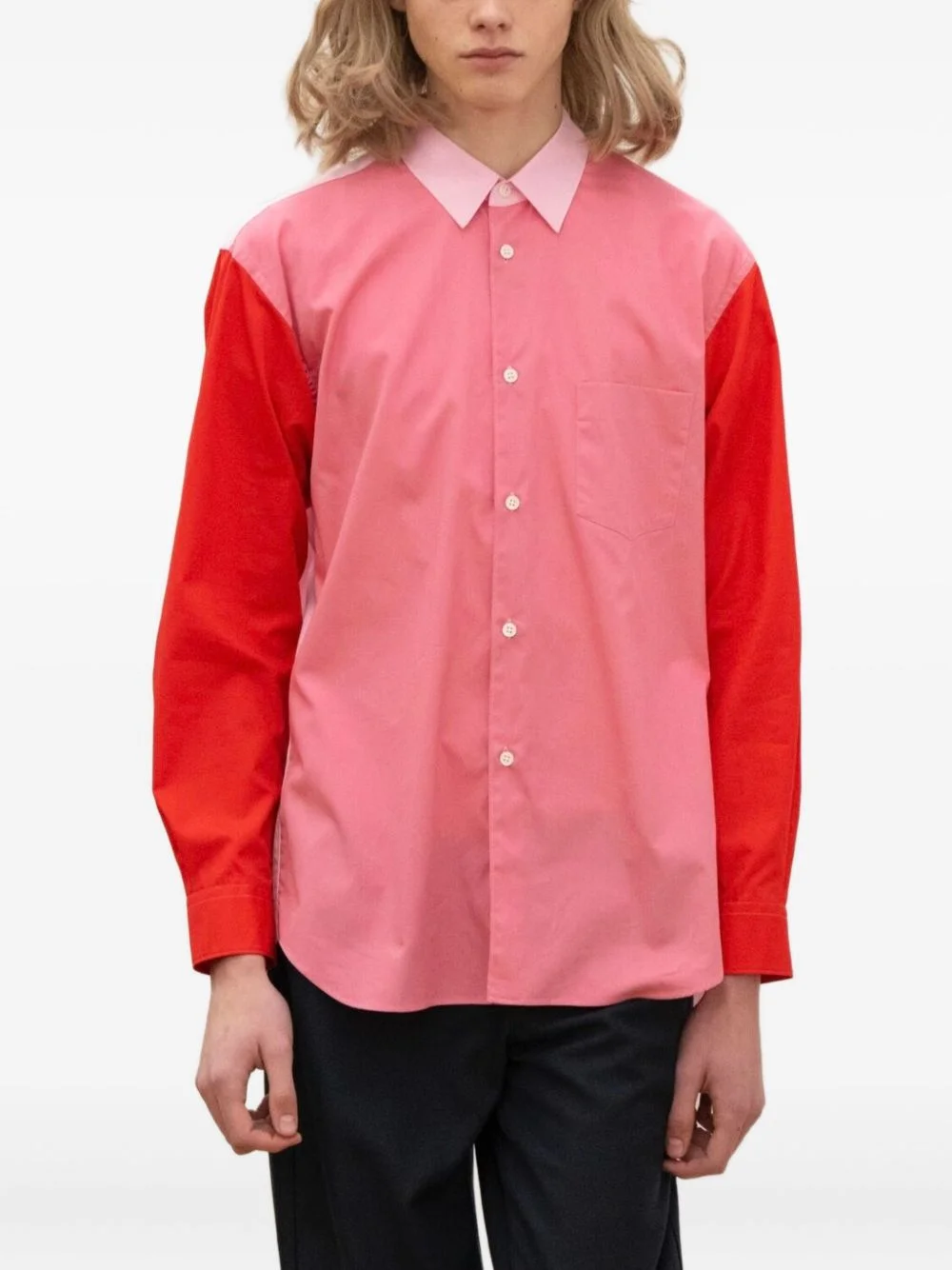 colour block pocket shirt - 1