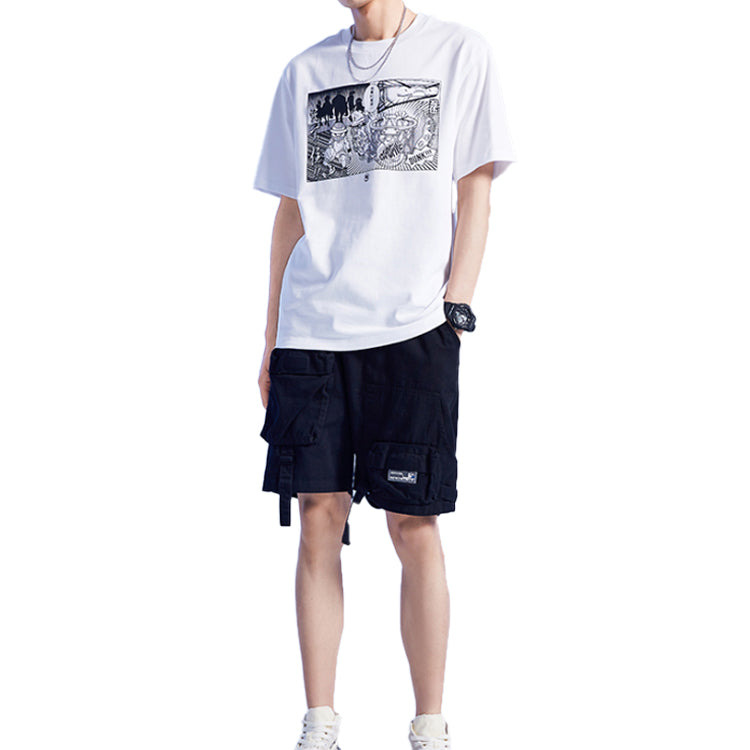 Li-Ning BADFIVE Printing Sports Round Neck Short Sleeve 'White' AHSQ701-2 - 4