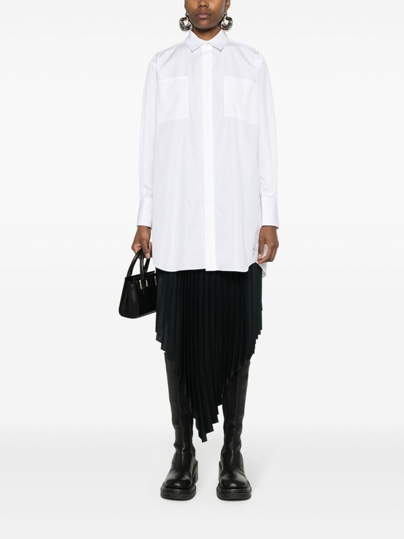 sacai logo-raised poplin shirt outlook