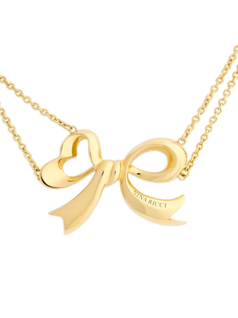 double chain bow necklace - 2
