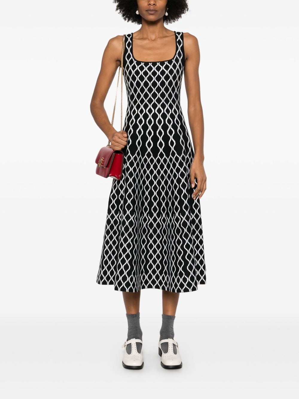 geometric-print midi dress - 2
