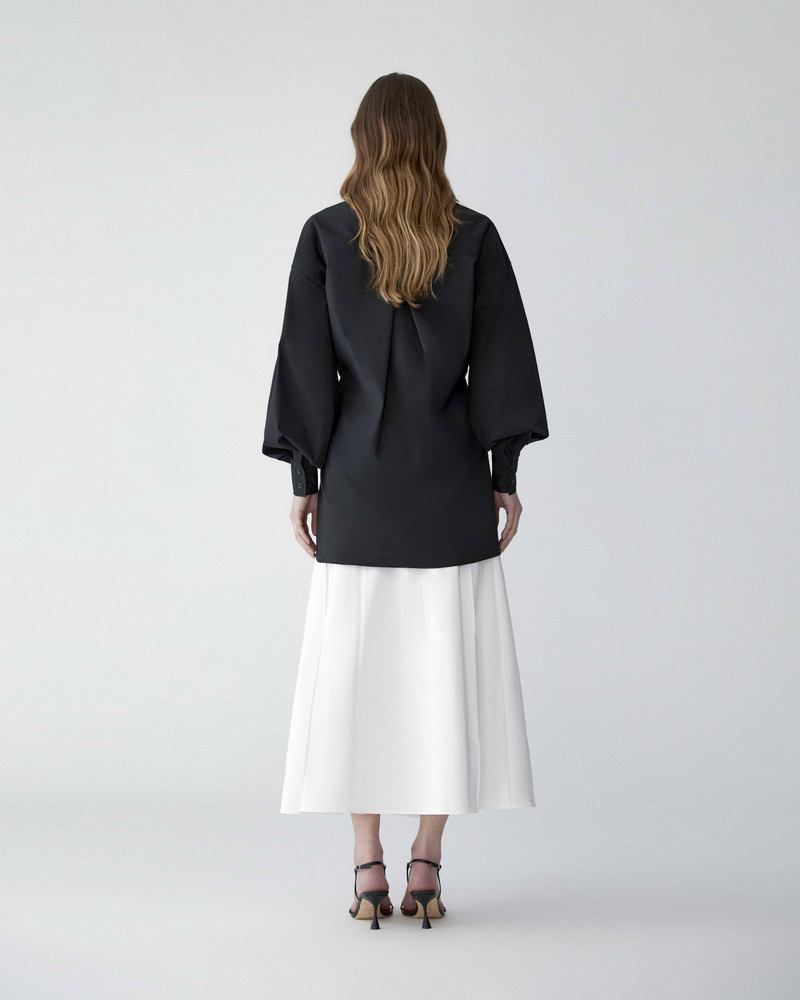 Floral-Embroidered Oversized Tie-Front Shirt 3