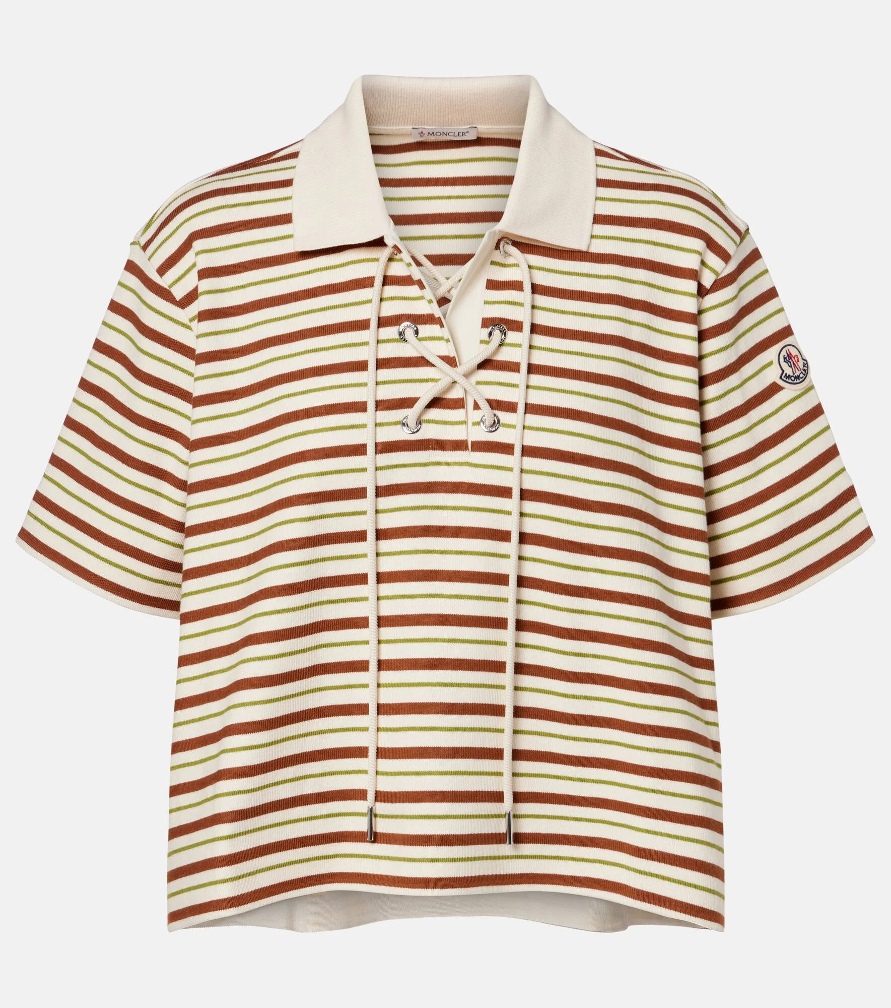 Striped cotton jersey polo shirt - 1
