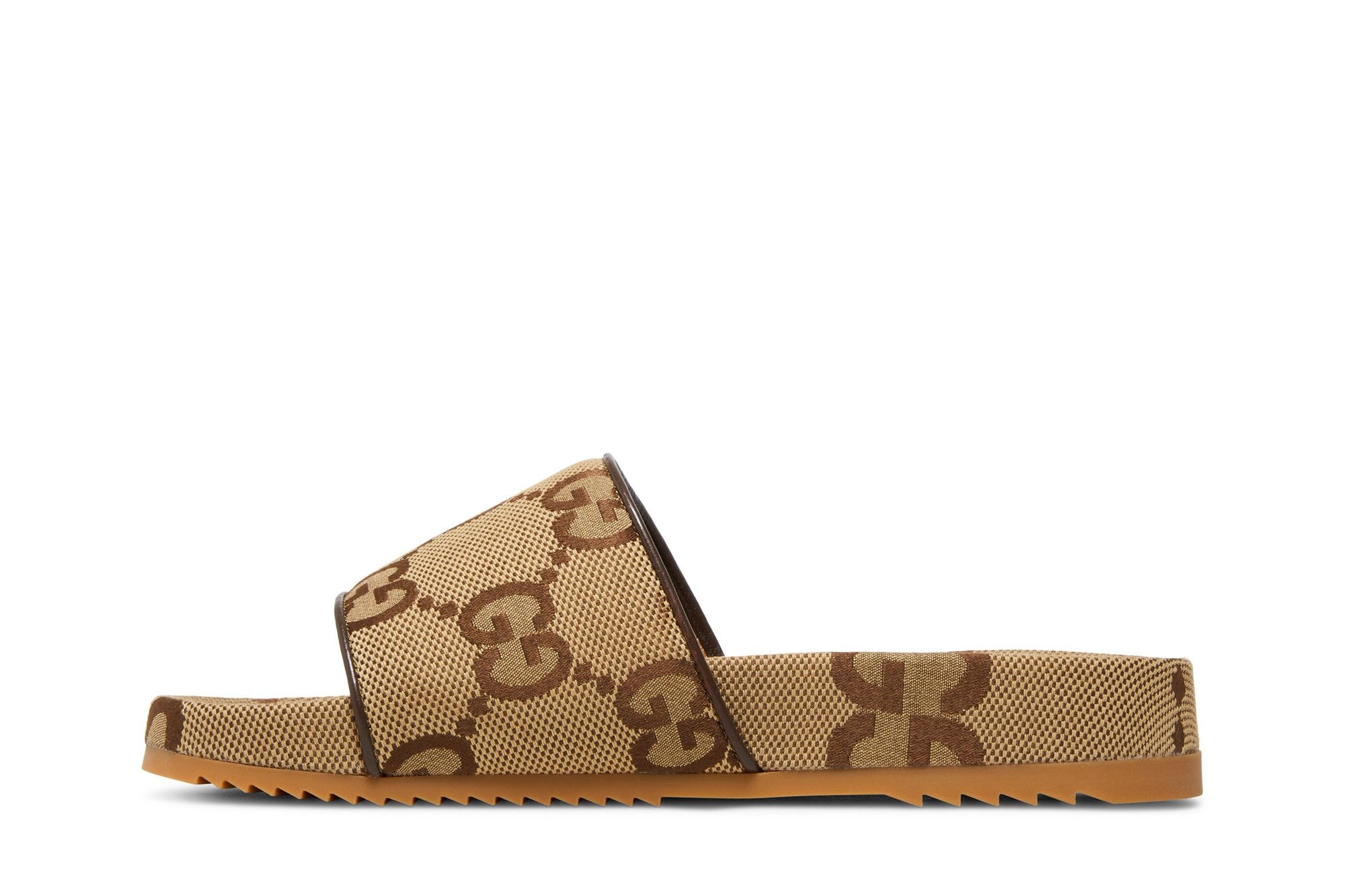 Gucci GG Canvas Slide Sandal 'Camel Monogram' - 3