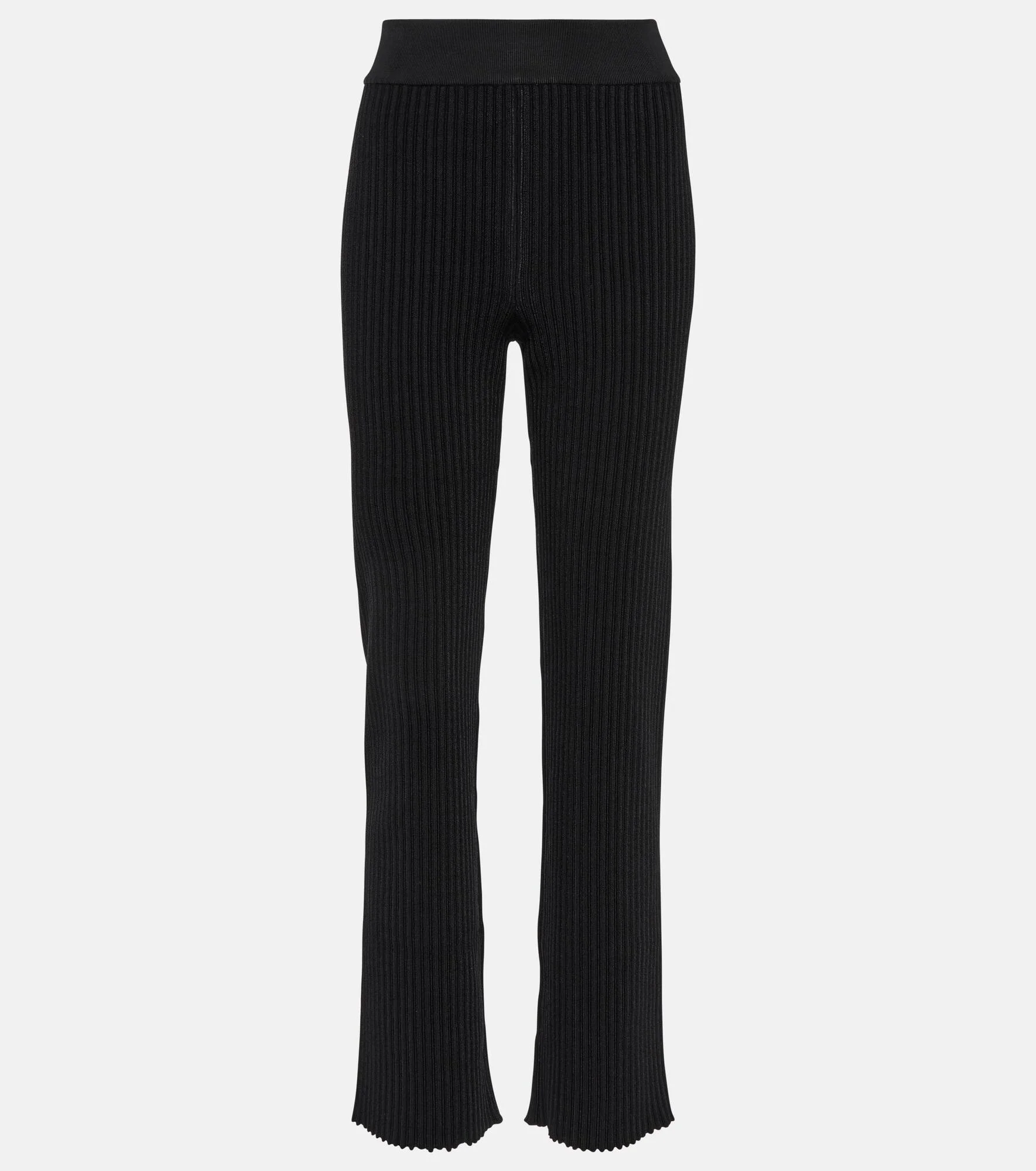 Ribbed-knit straight-leg pants - 1