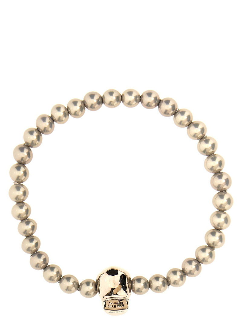 Alexander McQueen Skull Beaded Jewelry Silver outlook