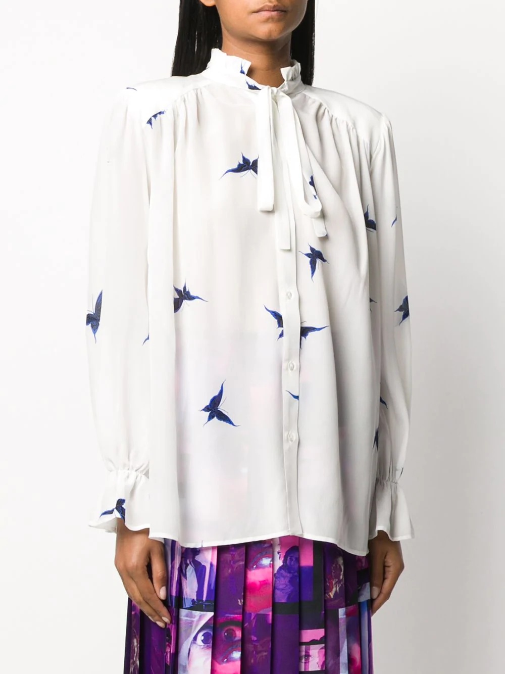 butterfly-print blouse - 3