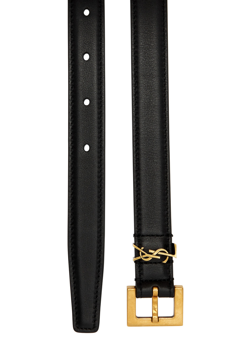 Logo leather belt - 3