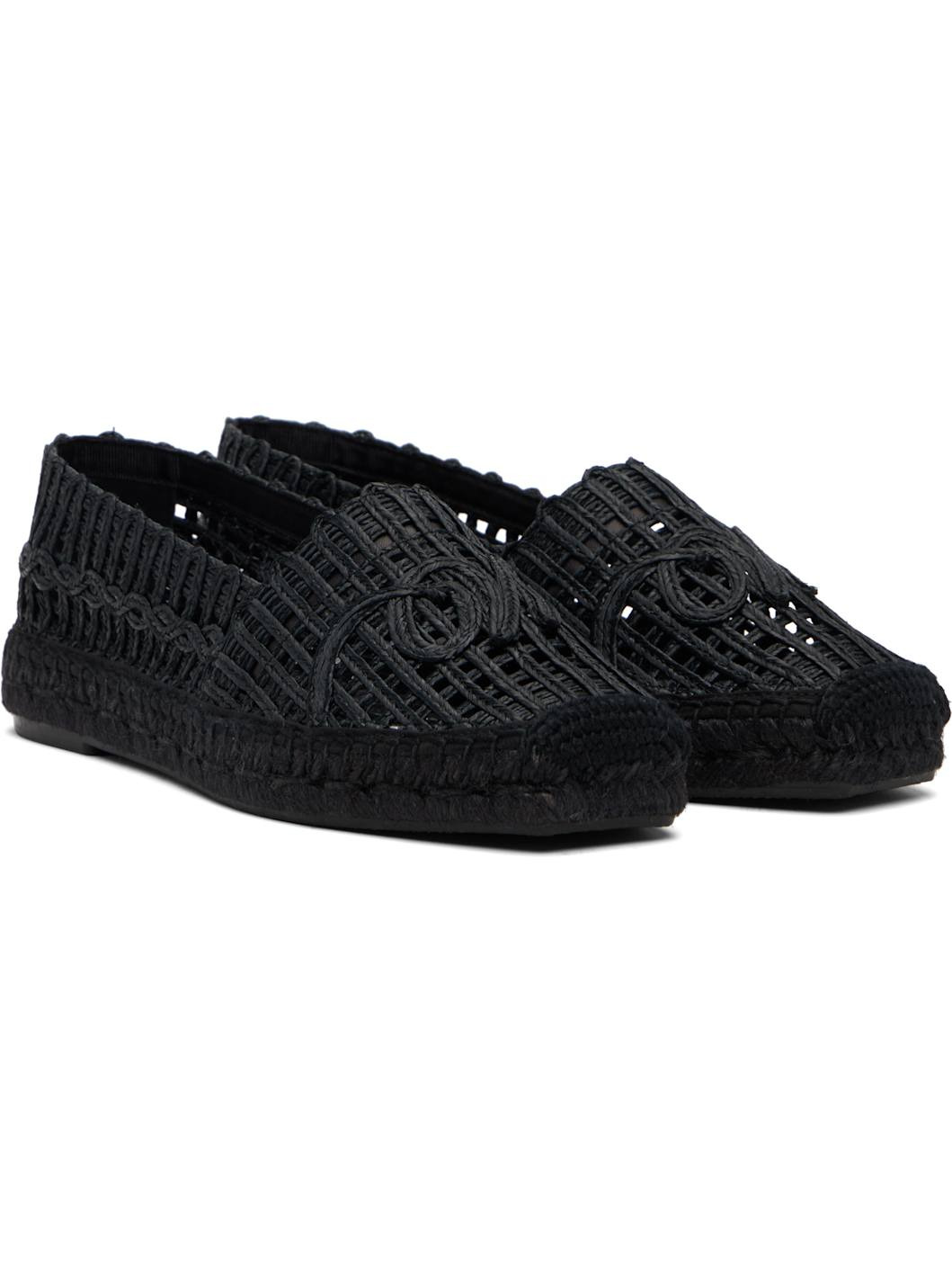 Black Raffia-Effect Espadrilles - 4