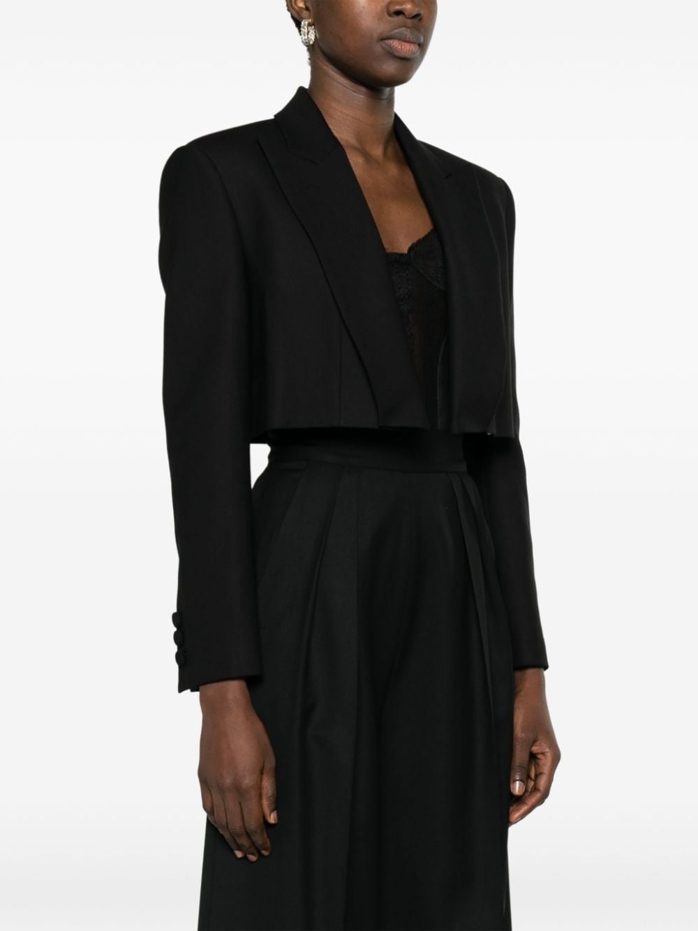 open-front cropped blazer - 3