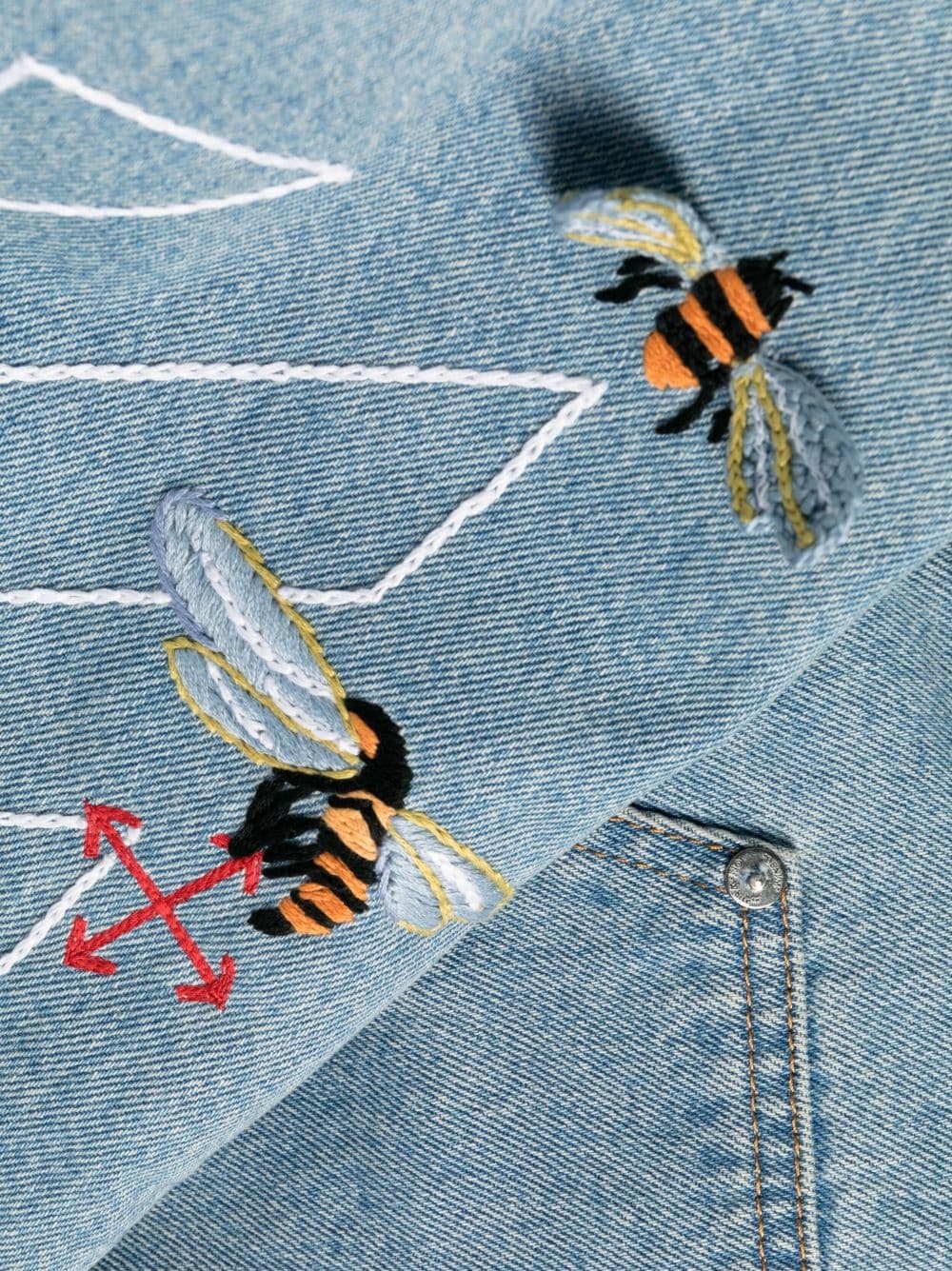 x Virgil Abloh bee-embroidered jeans - 6