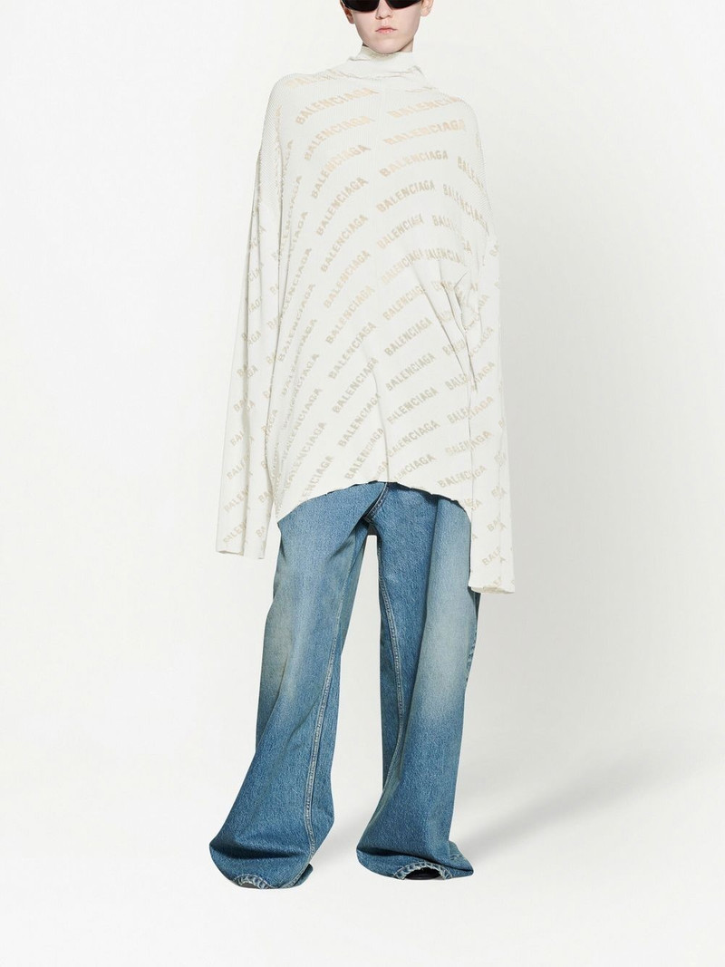 BALENCIAGA logo-print ribbed-knit jumper outlook