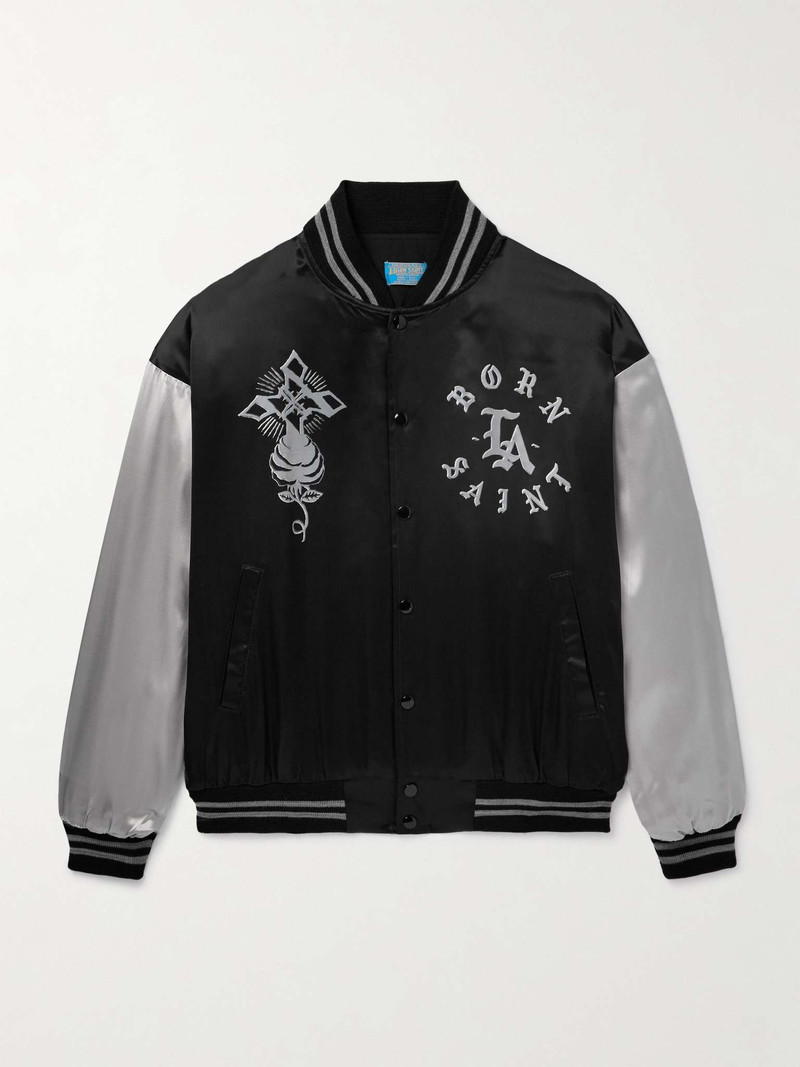 + Born X Raised Printed Satin-Twill Bomber Jacket - 1