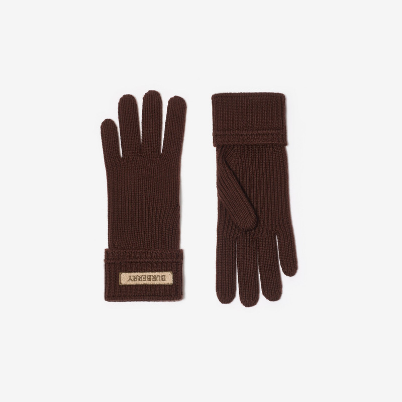 Burberry Logo Patch Wool Blend Gloves outlook