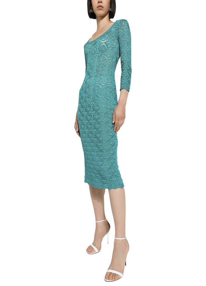 Crochet calf-length dress - 5