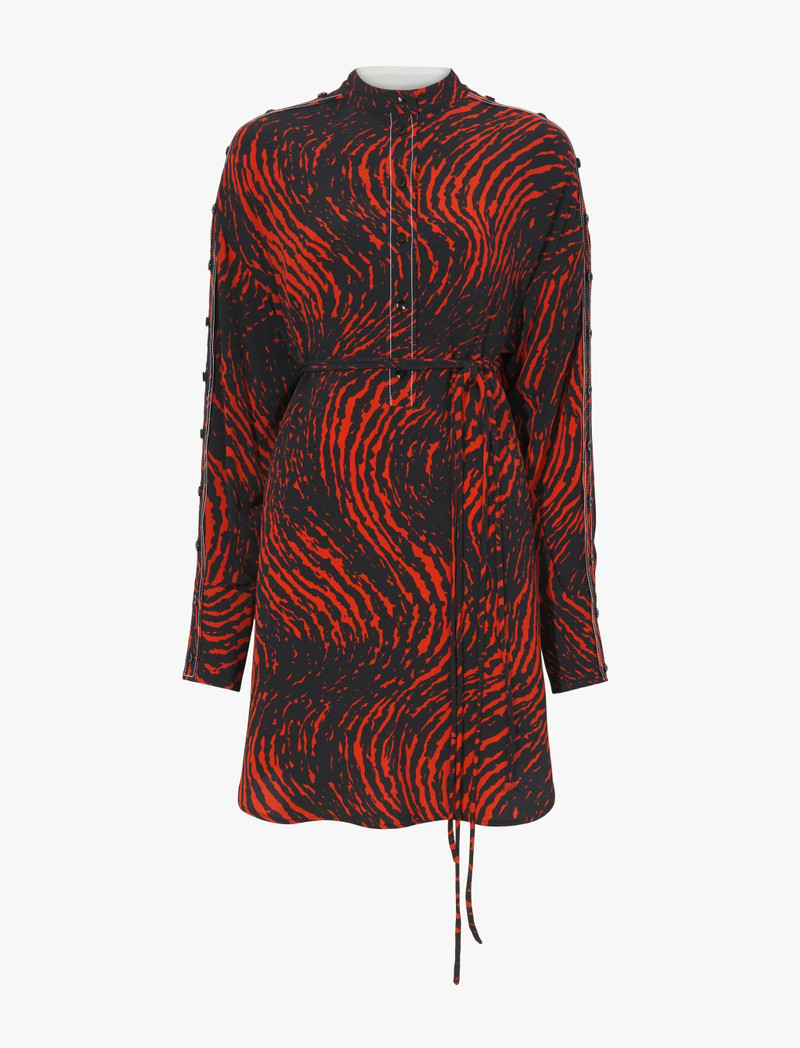 Leopard Crepe de Chine Shirt Dress 1