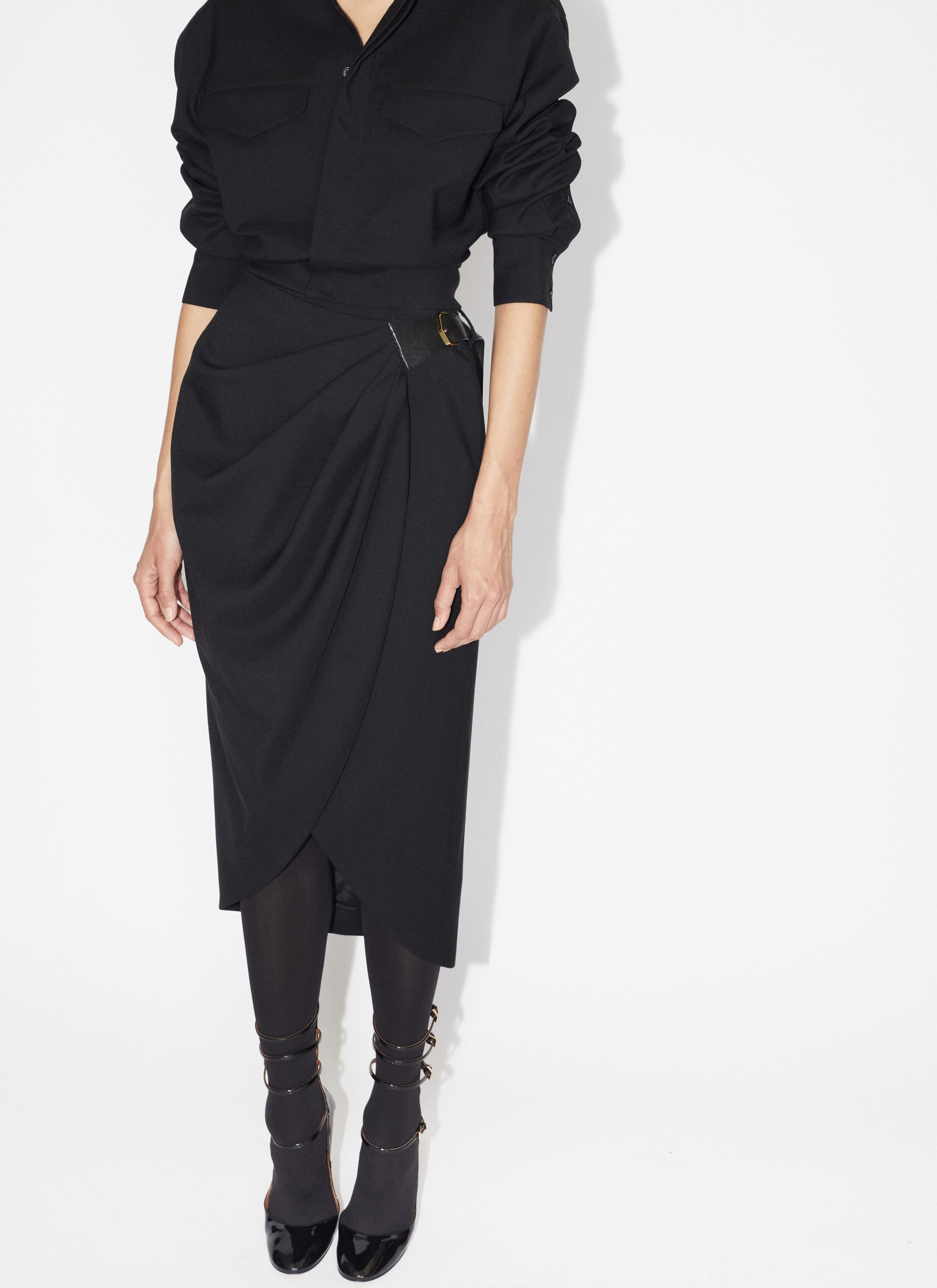 MIDI WRAP SKIRT - 5