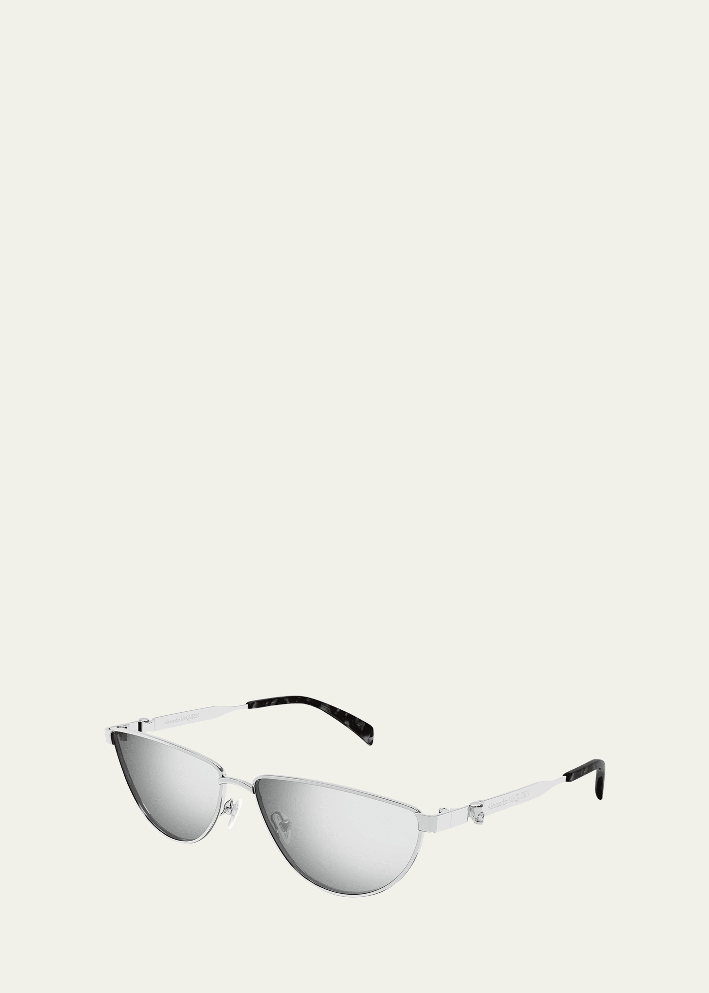 Mirrored Metal Cat-Eye Sunglasses - 2