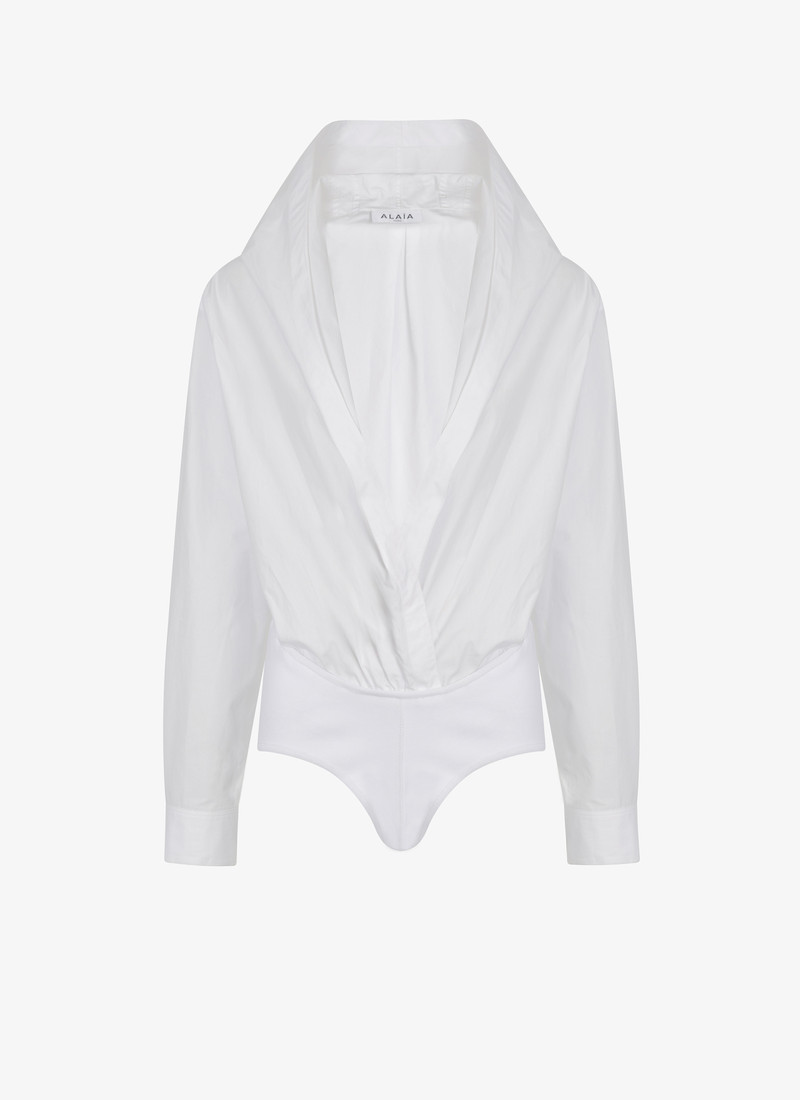 HOODED BODY SHIRT IN COTTON POPLIN - 1