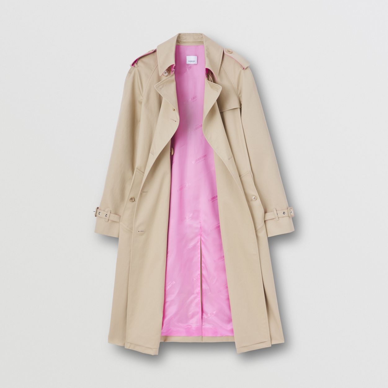 Contrast Trim Cotton Gabardine Trench Coat - 8