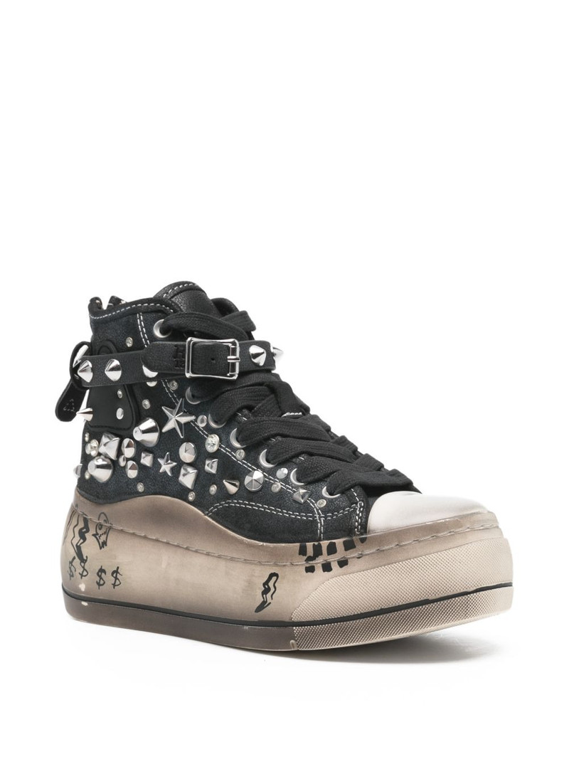 R13 stud-embellished flatform sneakers outlook