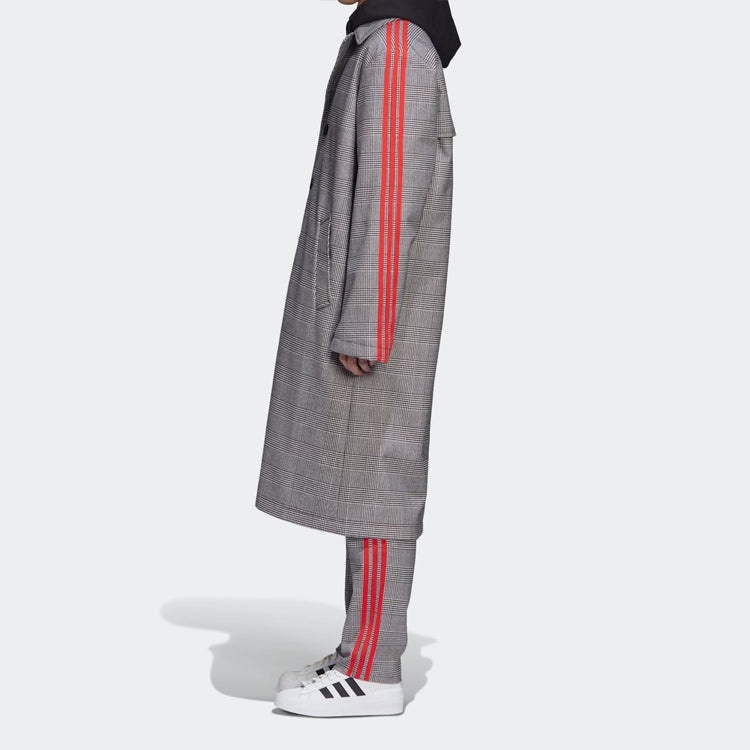 adidas originals x 424 Trench Coat Crossover Gray Plaid Long Windbreaker Gray FS6235 - 6