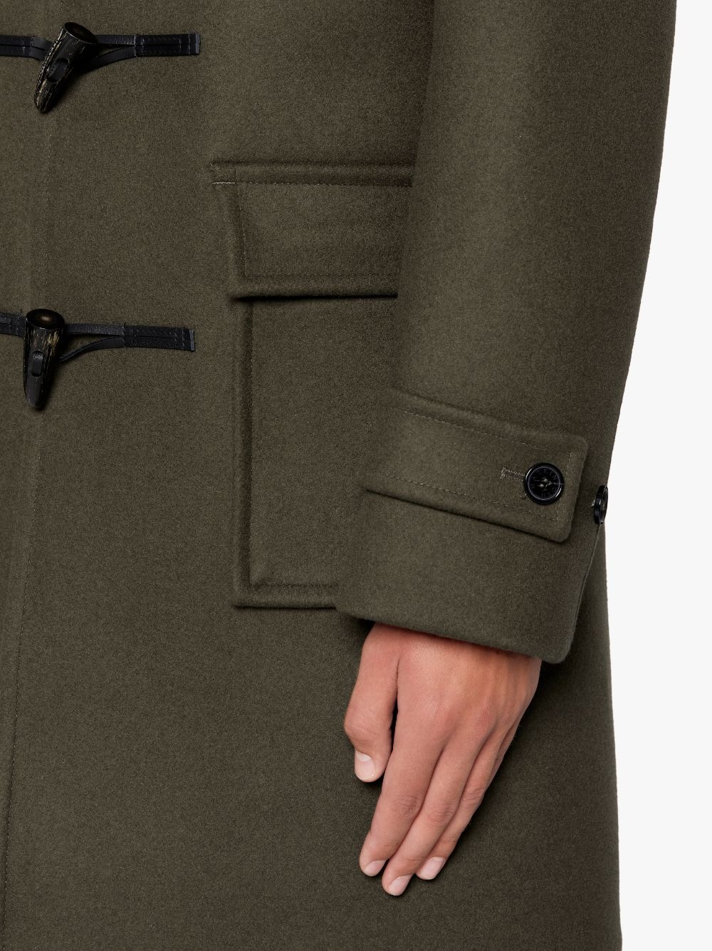WEIR DARK OLIVE WOOL DUFFLE COAT | GM-013S - 6