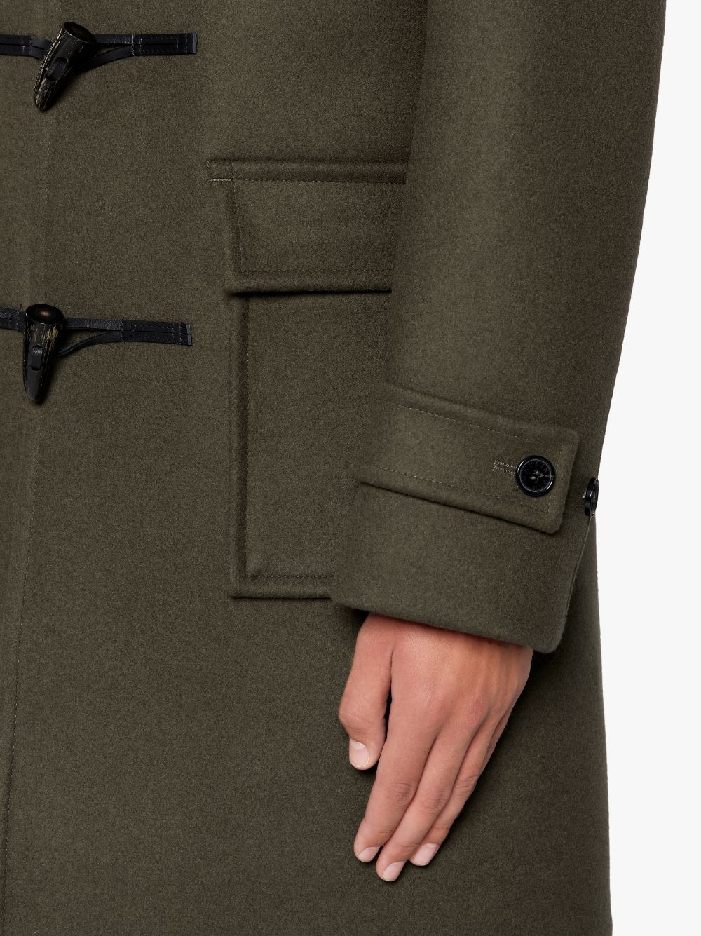 WEIR DARK OLIVE WOOL DUFFLE COAT | GM-013S - 6