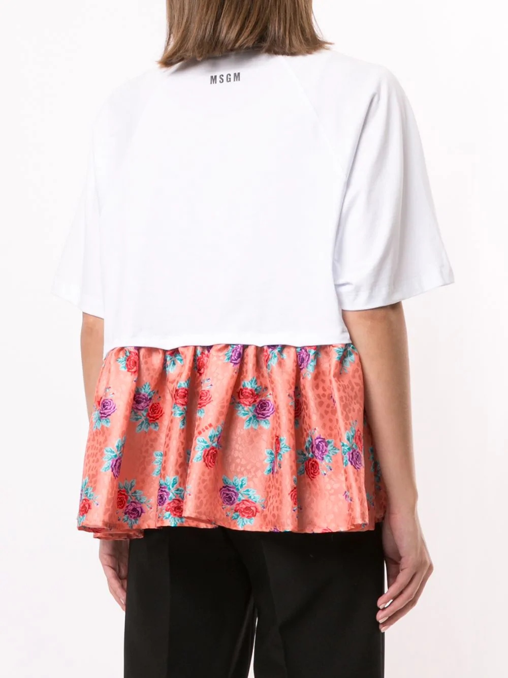 floral-hem T-shirt - 4