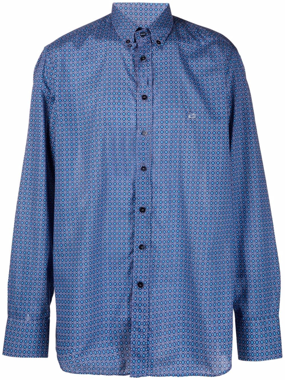 geometric-print long-sleeve shirt - 1