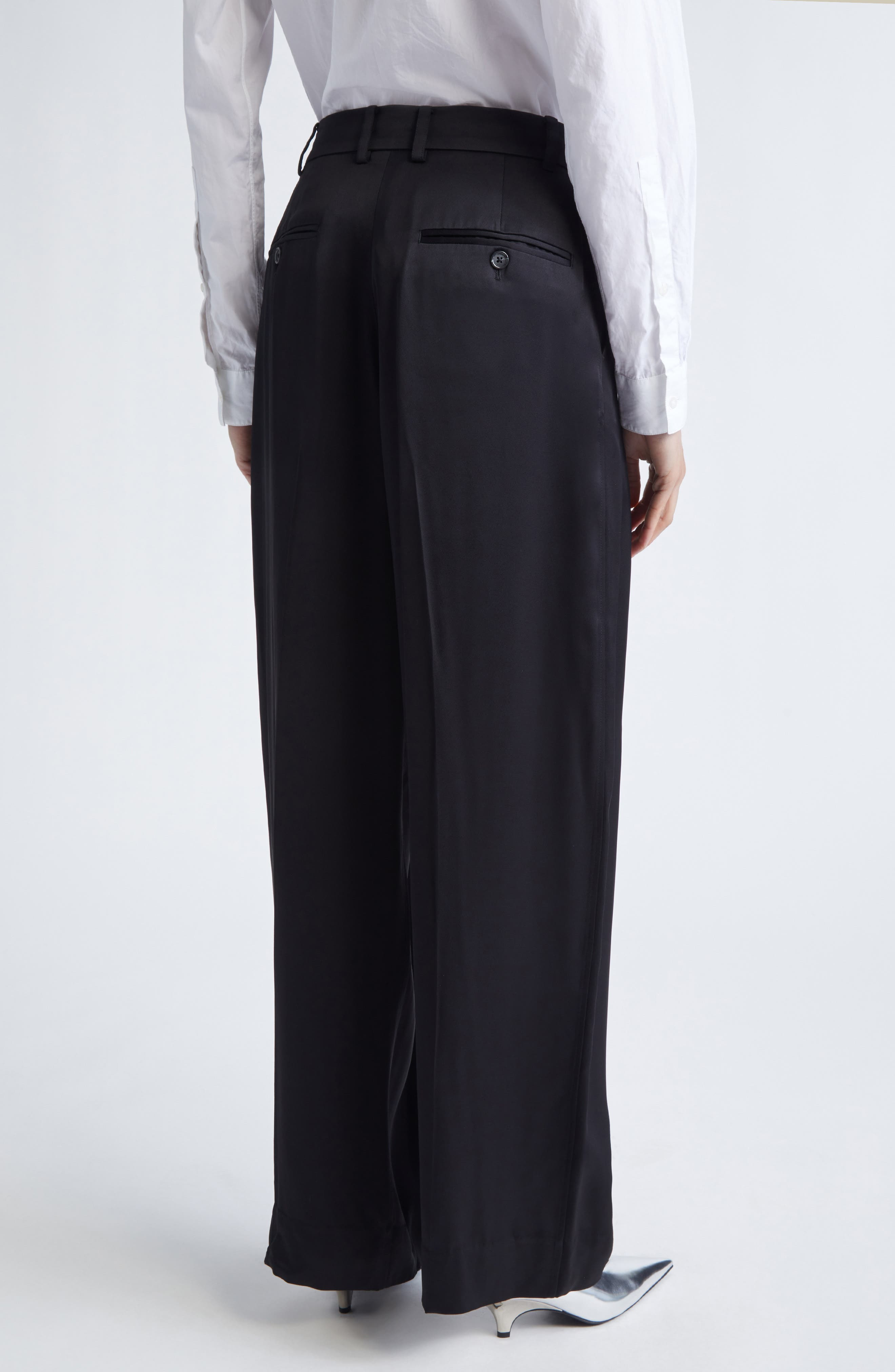 TOTEME Pleated Fluid Pants in Black at Nordstrom - 2