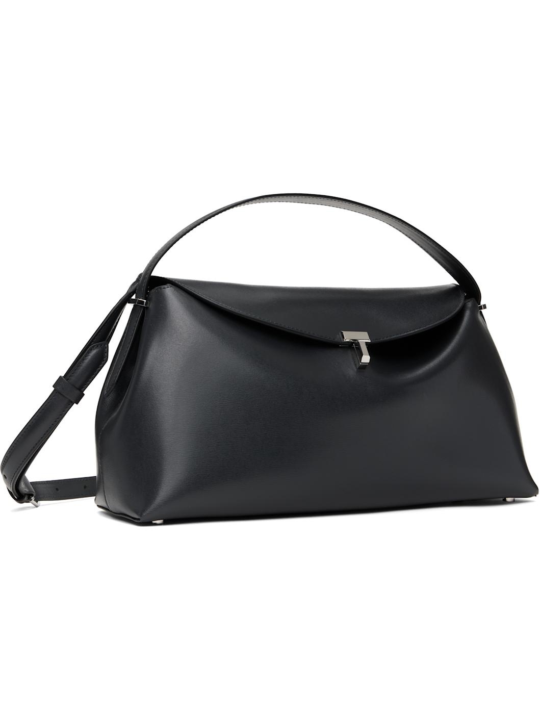 Gray T-Lock Leather Top Handle Bag - 2