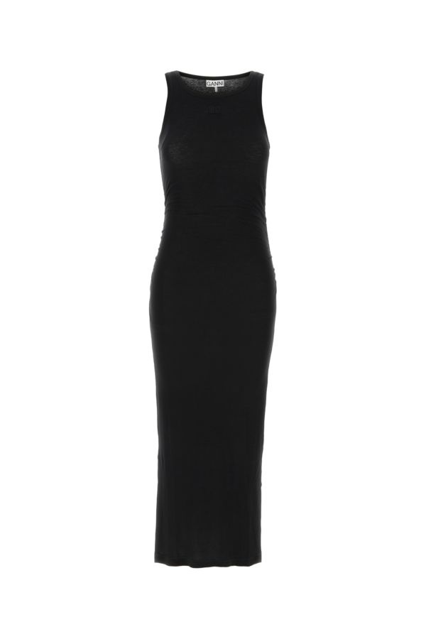 Black stretch cotton dress - 1