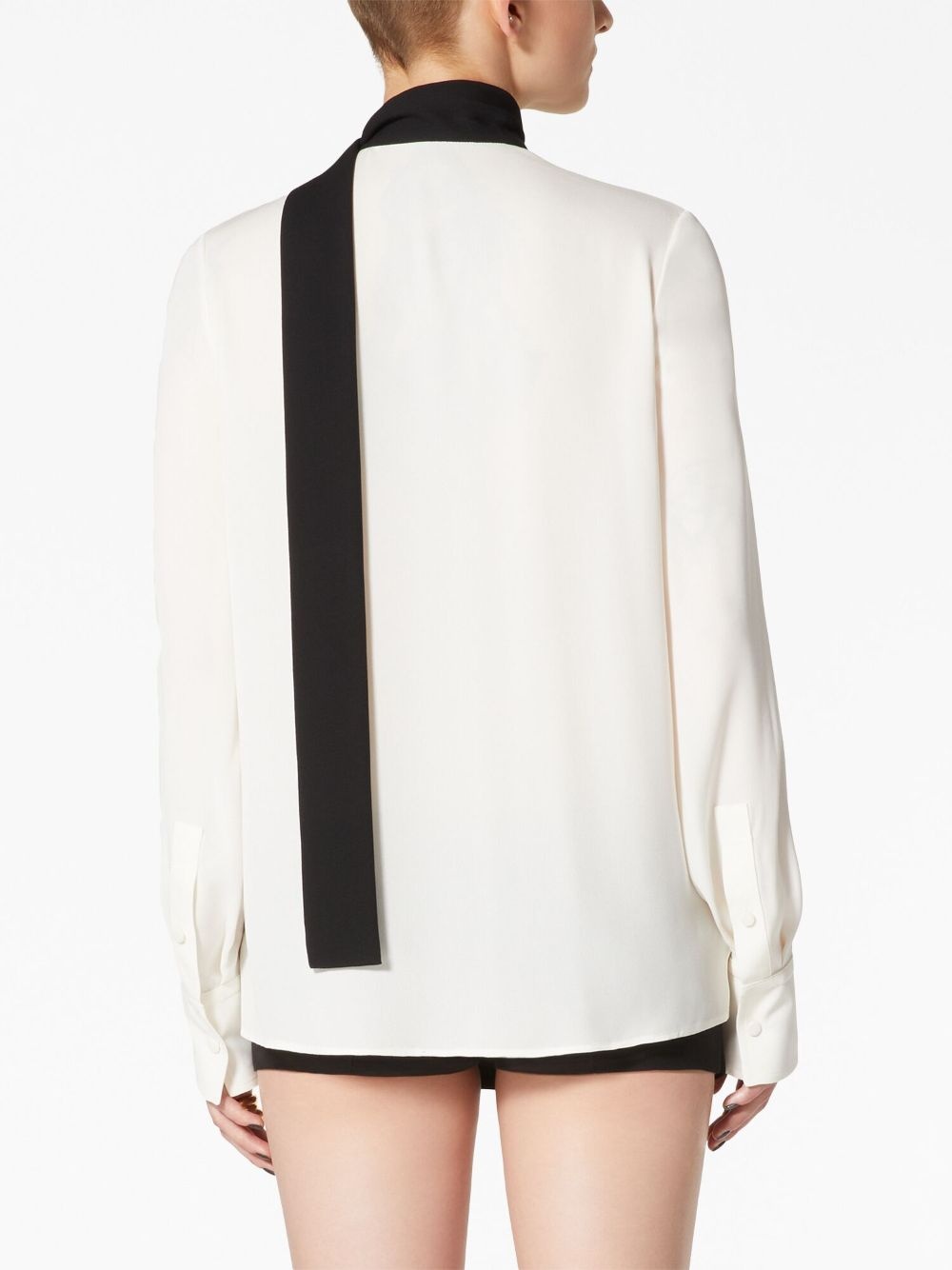 scarf-detail georgette blouse - 4
