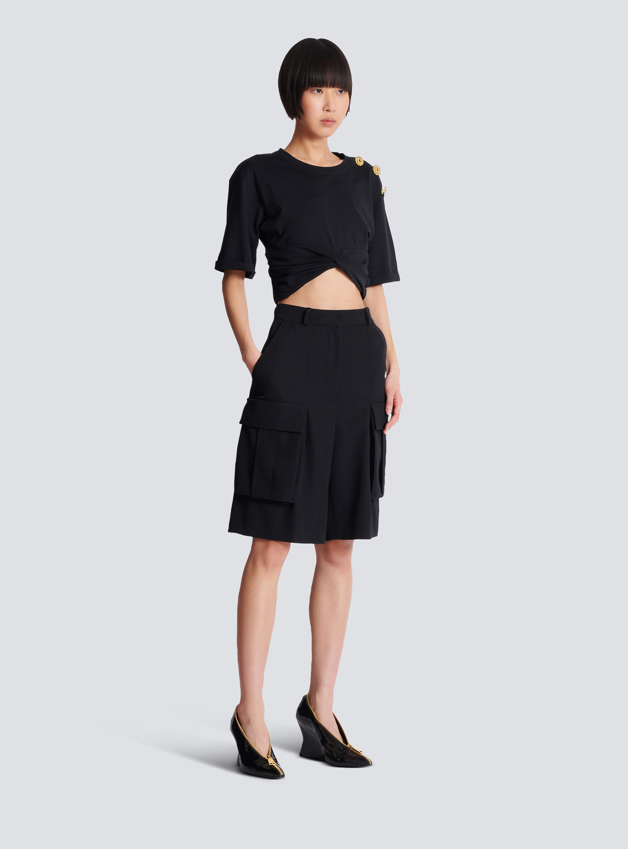 Bermuda shorts in grain de poudre wool - 3