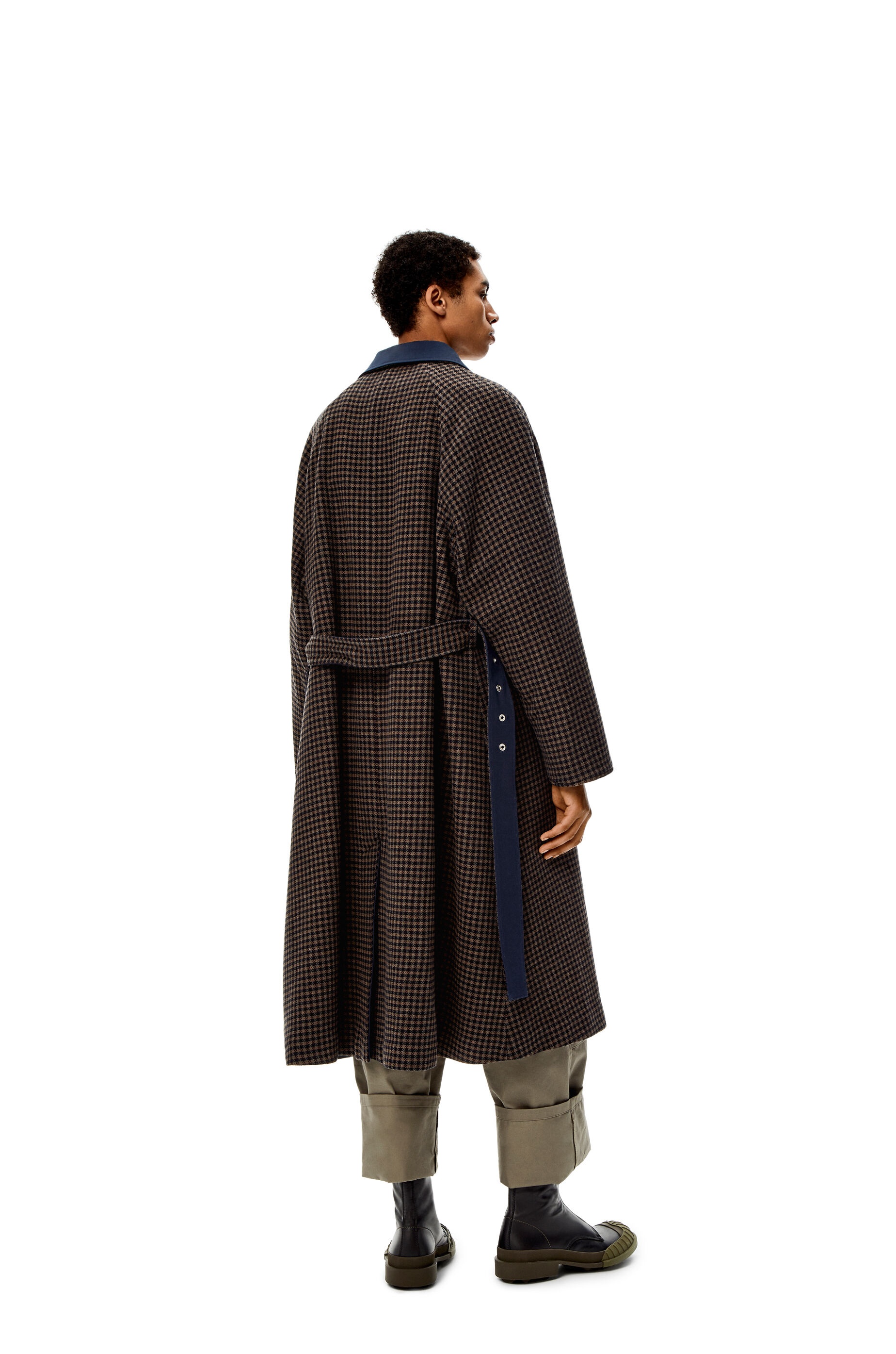 Reversible trench coat in wool and cotton - 3