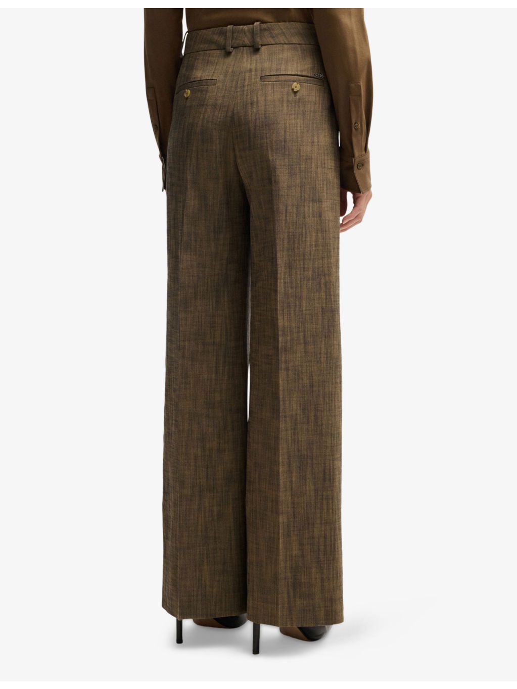Centre-crease straight-leg mid-rise woven trousers - 4