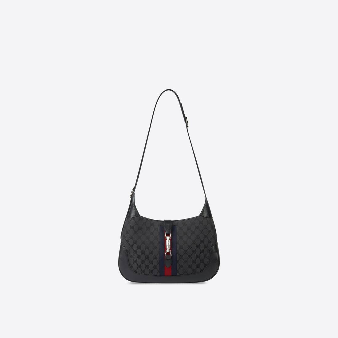 Women's Hacker Medium Hobo Bag In Jacquard Canvas in Black - 4