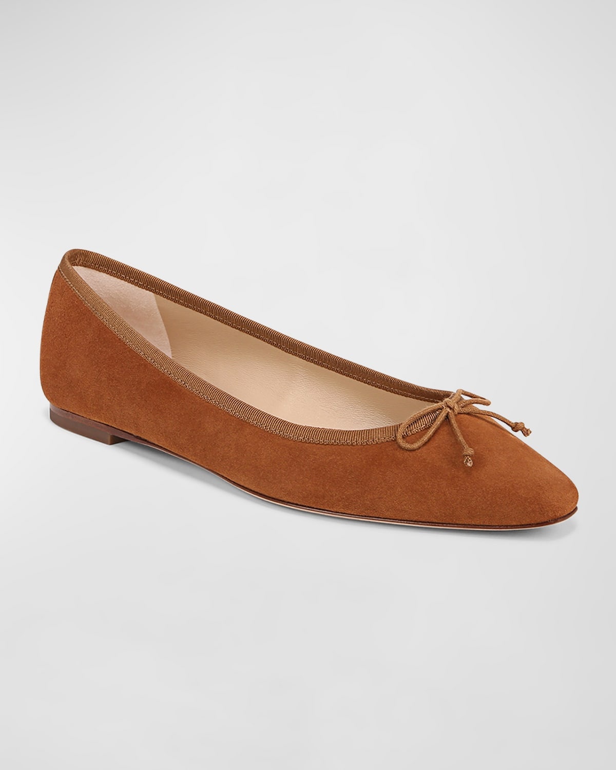 Catherine Suede Bow Ballerina Flats - 2