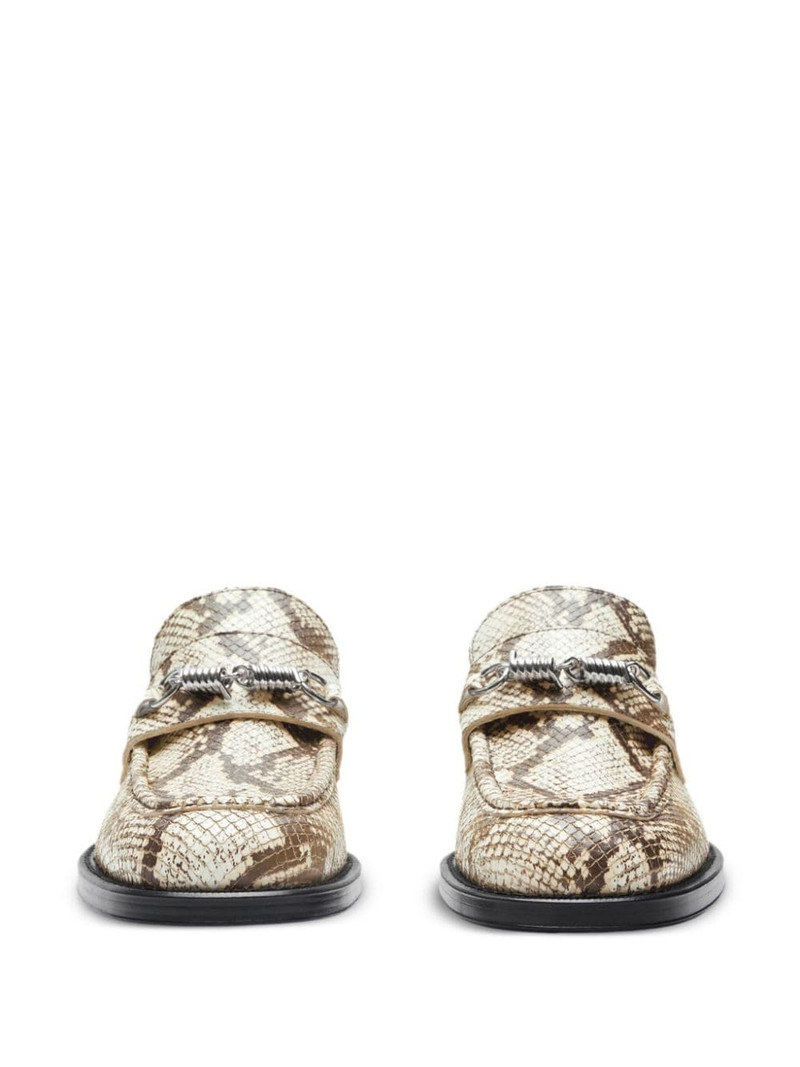 Burberry Barbed python-print loafers outlook