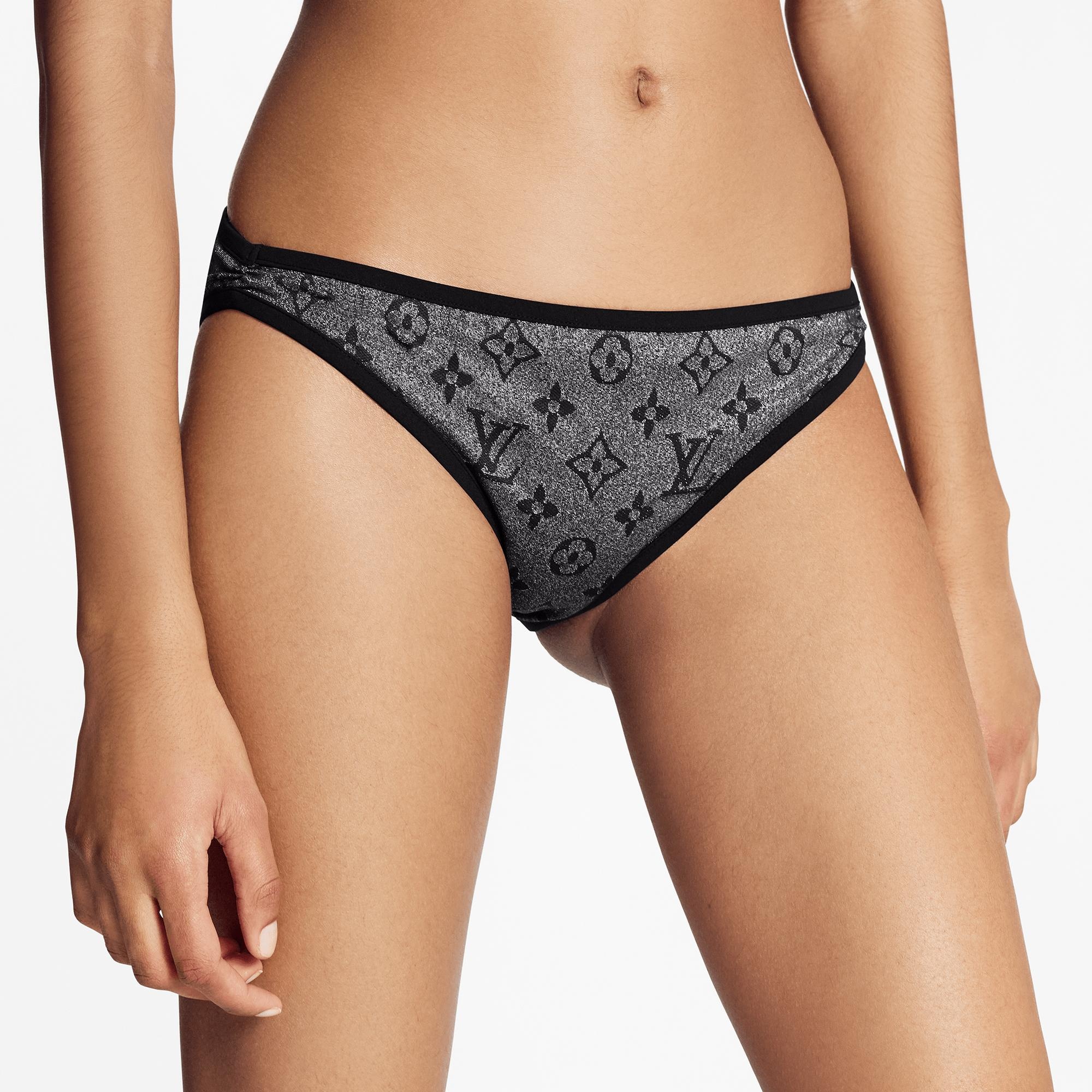 Glittery Monogram Jersey Low-Rise Bikini Bottoms - 4