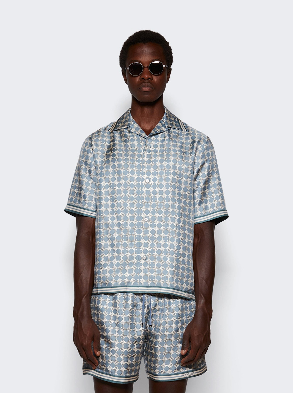 Quad Bowling Shirt Dusty Blue - 3