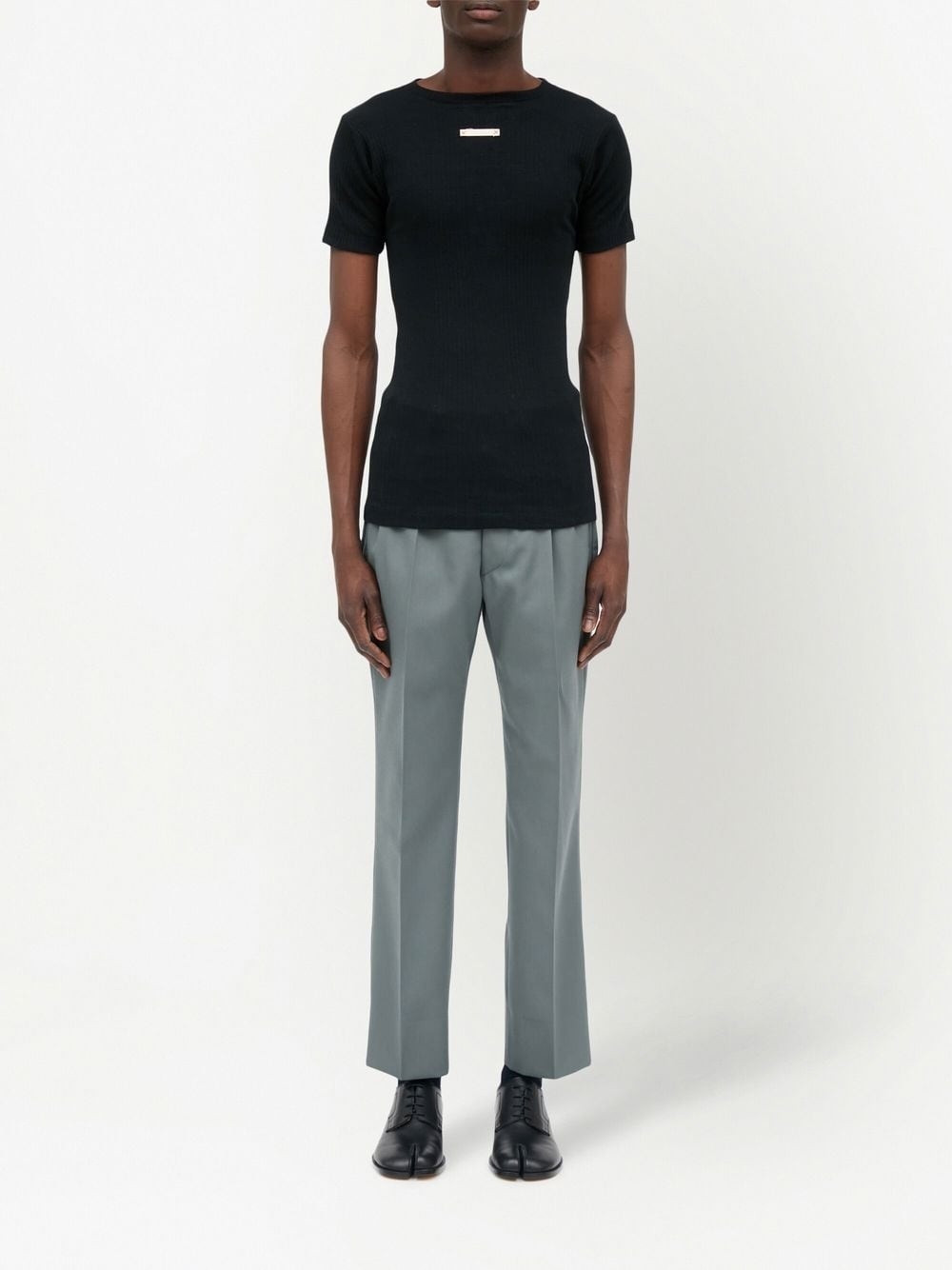 ribbed-knit cotton T-Shirt - 2
