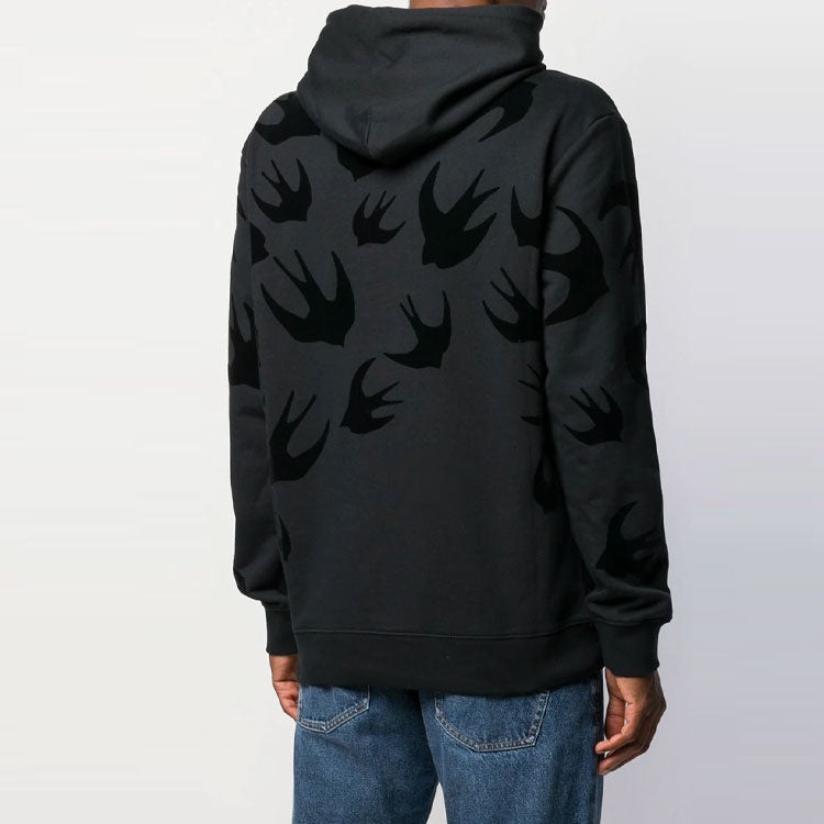 Alexander McQueen Swallow Print Hoodie 'Black' 545412-RLT74-1000 - 5