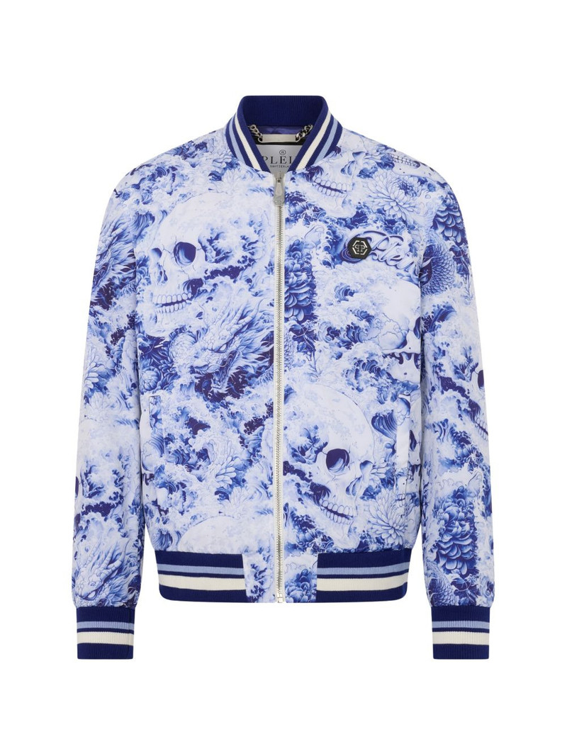 floral skull bomber jacket 1
