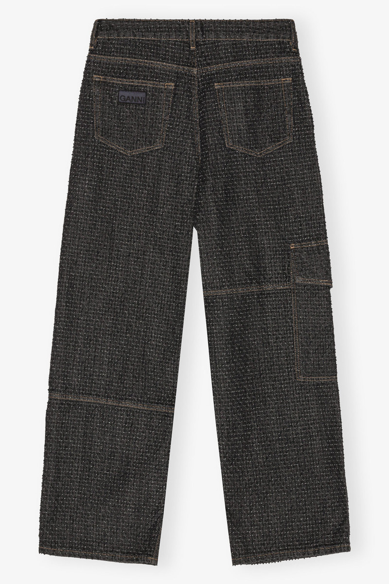 BLACK FLUFFY DENIM CARPENTER JEANS 6